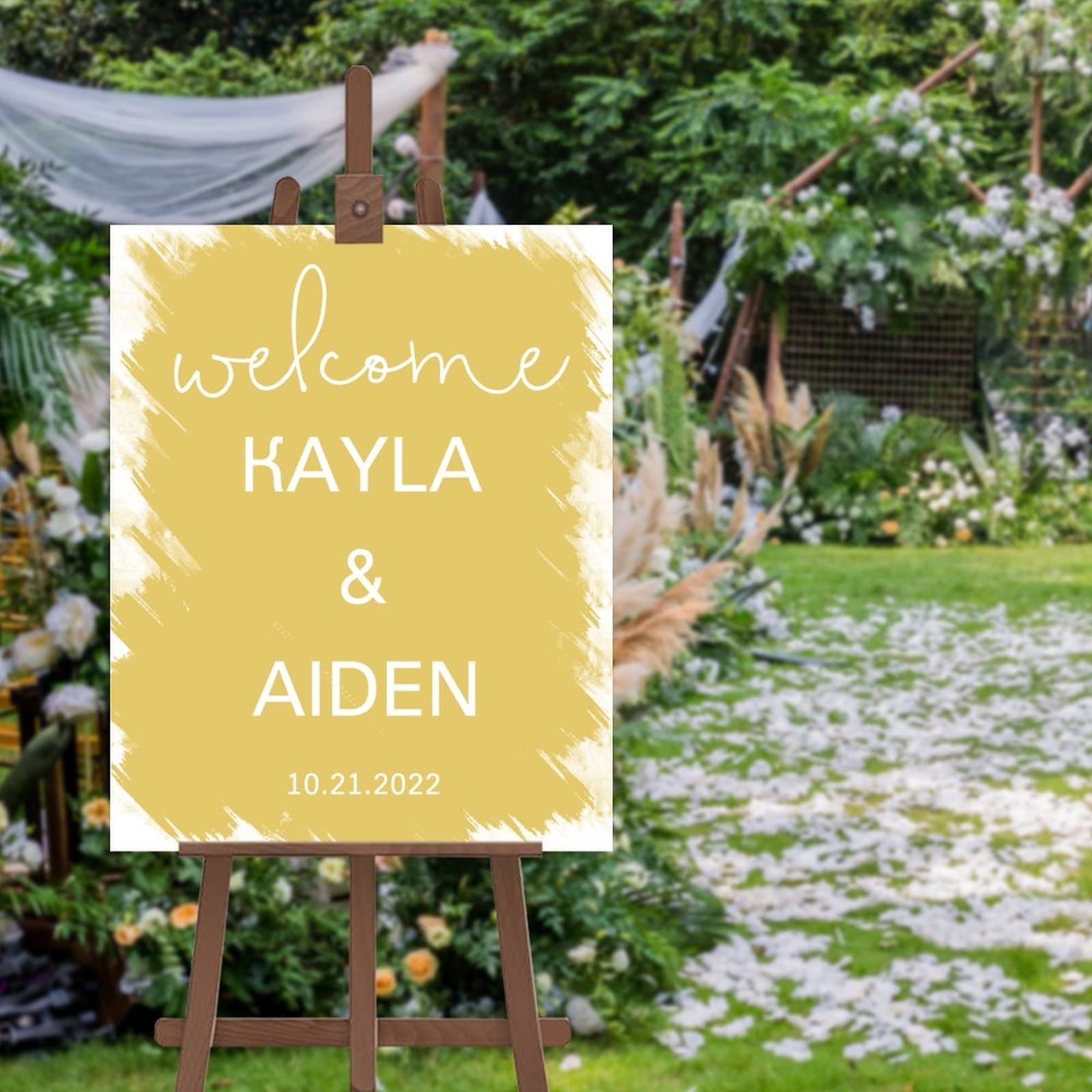 Panneau de bienvenue sur mesure pour n'importe quelle date minimaliste pour mariage, cérémonie de bienvenue de mariage, décoration de cérémonie et de réception 45,7 x 61 cm
