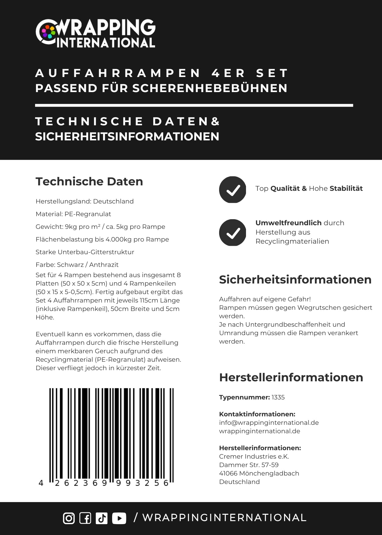 Auffahrrampen Set für Scherenhebebühne | für Tiefergelegte Fahrzeuge