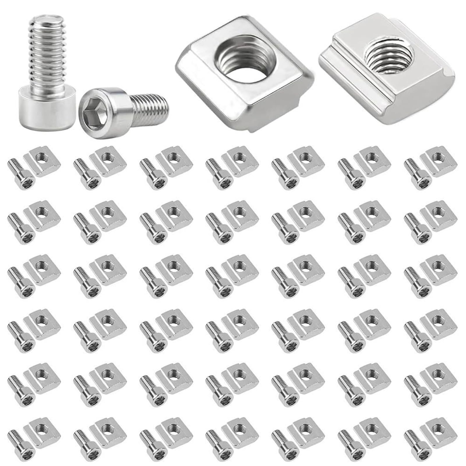 Osniyaw Multicoloured 50Pcs Strong 5Mm Slotted Nuts High Carbon Steel Plating Secure Fixing Solution For Multiple Applications Project Fasteners
