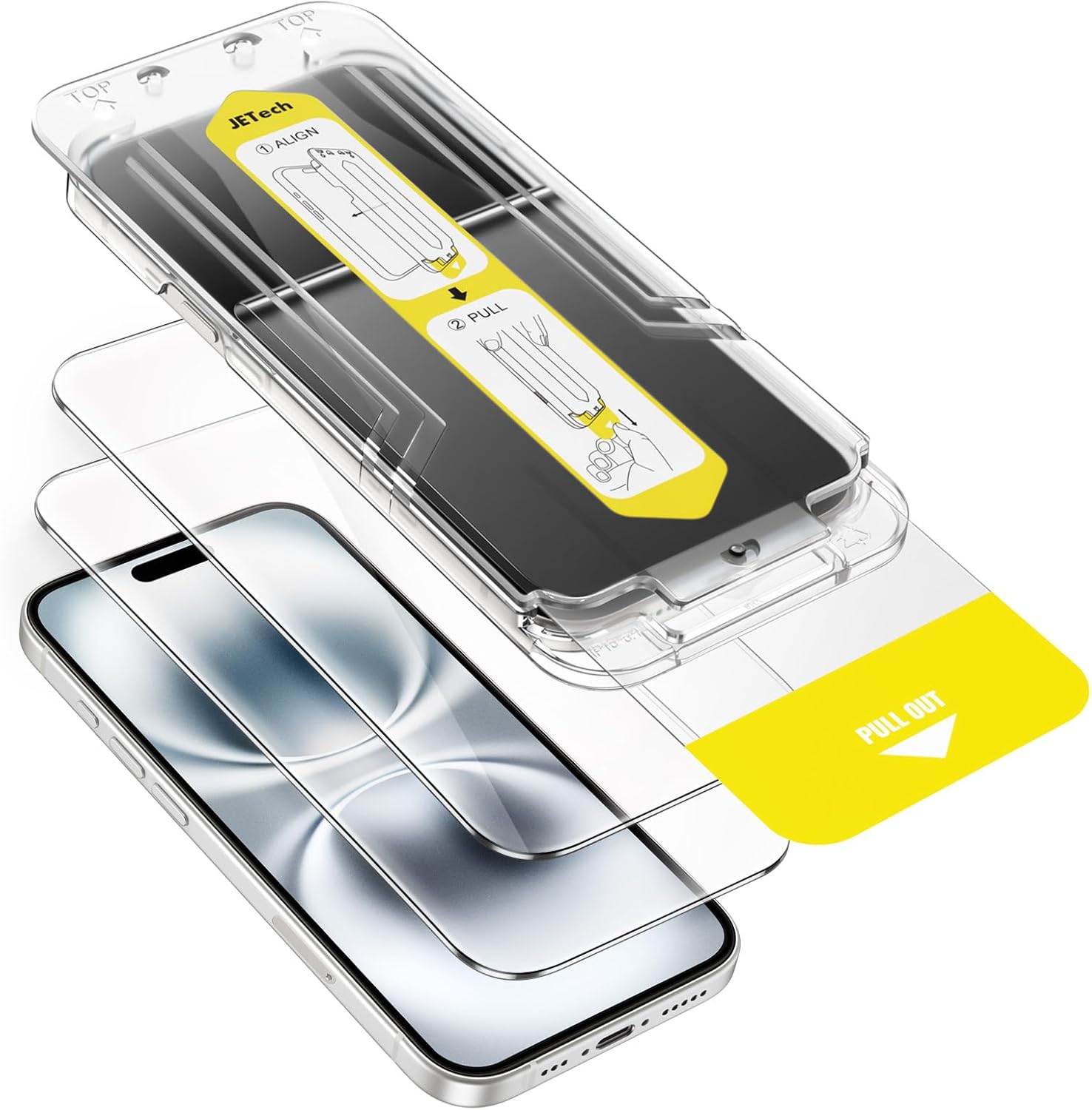 JETech Screen Protector for iPhone 16 6.1 Inch, 10 Seconds, Super Easy