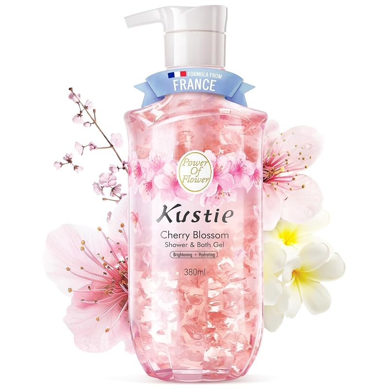 Kustie Sabonete Líquido Corporal Cherry Blossom com Pétalas e Fragrância