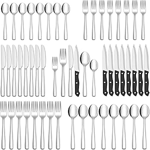 HIWARE 48-Piece w/ Steak Knives Service for 8