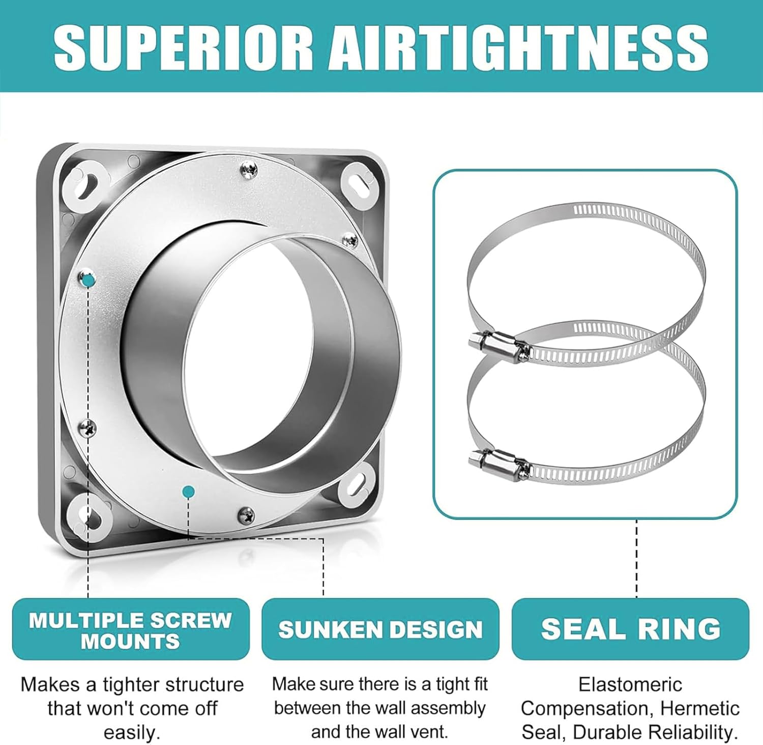 Fafeicy Magnetic Dryer Vent Kit, Self Aligning Quick Connect Dryer Vent Coupling with 4 Inch Aluminum Hose
