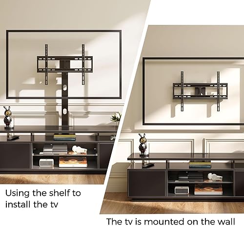 Miniatura 7 de Rolanstar TV Stand with Mount and Power Outlet 59.1", Swivel TV Stand Mount for 32/45/55/60/65/70 inch TVs, Height Adjustable Modern Entertainment