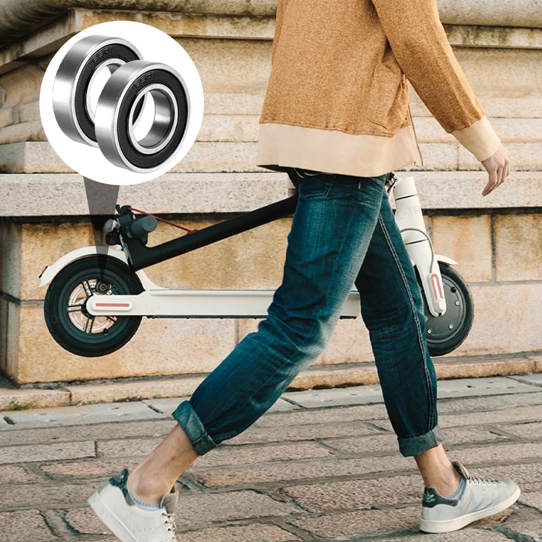 VGEBY Roue de trottinette électrique 10 pouces avec frein à tambour