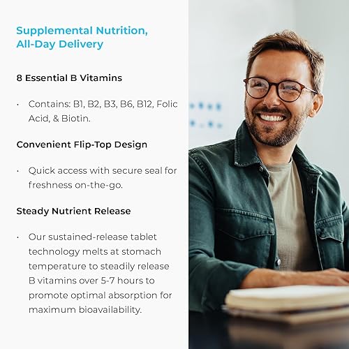 Miniatura 4 de Complejo Endur-B - Liberación sostenida - Suplemento de vitamina B con B1, B2, B3, B6, B12, ácido fólico, biotina - 150 Tablets Company