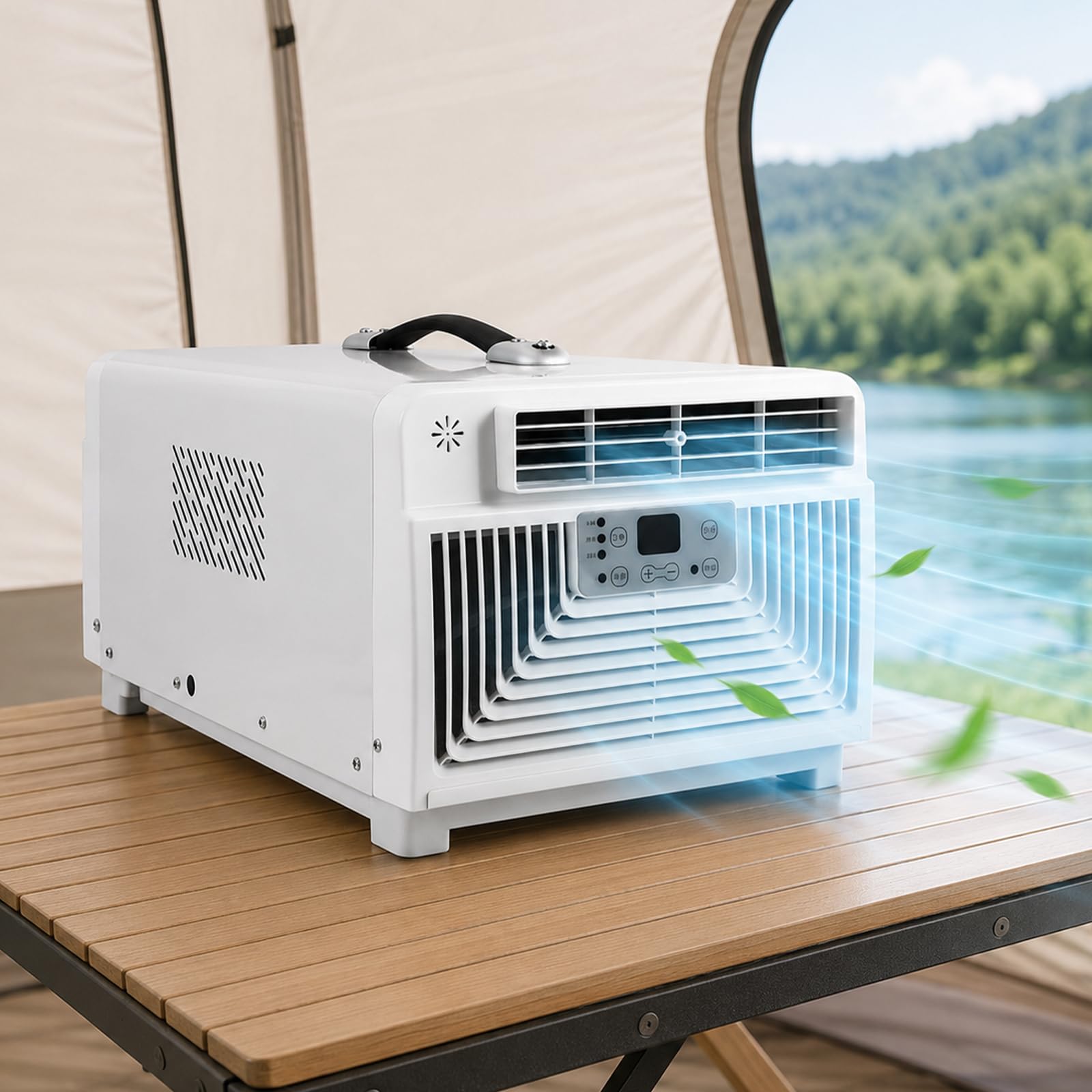 lilishangmao Compact Portable Air Conditioner 3400 BTU, 3-in-1 Mobile AC with Compressor Cooling, 300W Rated Power, Remote and Button Controls, 1–12H Timer, for Tent, RV, Indoor Small Spaces