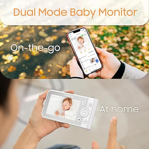 Miniatura 3 de Chillax Monitor de bebé de video diario, monitor inteligente WiFi para bebés con dos cámaras y unidad para padres, soporte de aplicaciones, cámara