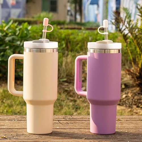 Miniatura 6 de 3 tapas de silicona para popote Stanley, 0.394 in, reutilizables, bonitas, rosadas, accesorios para decoración de tapones protectores portátiles,