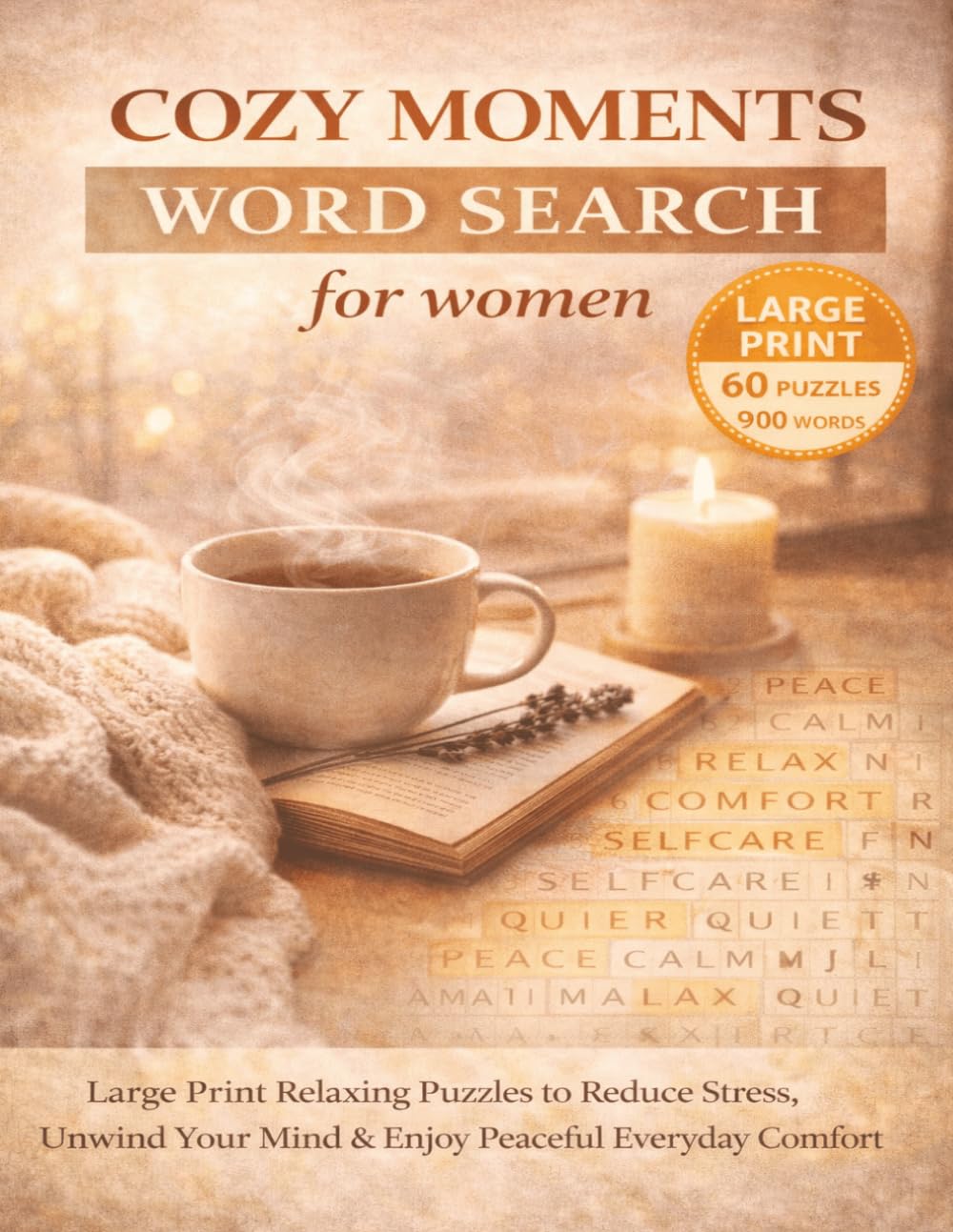 Cozy Moments Word Search for Women: Large Print Relaxing Puzzles to Reduce Stress, Unwind Your Mind & Enjoy Peaceful Everyday Comfort