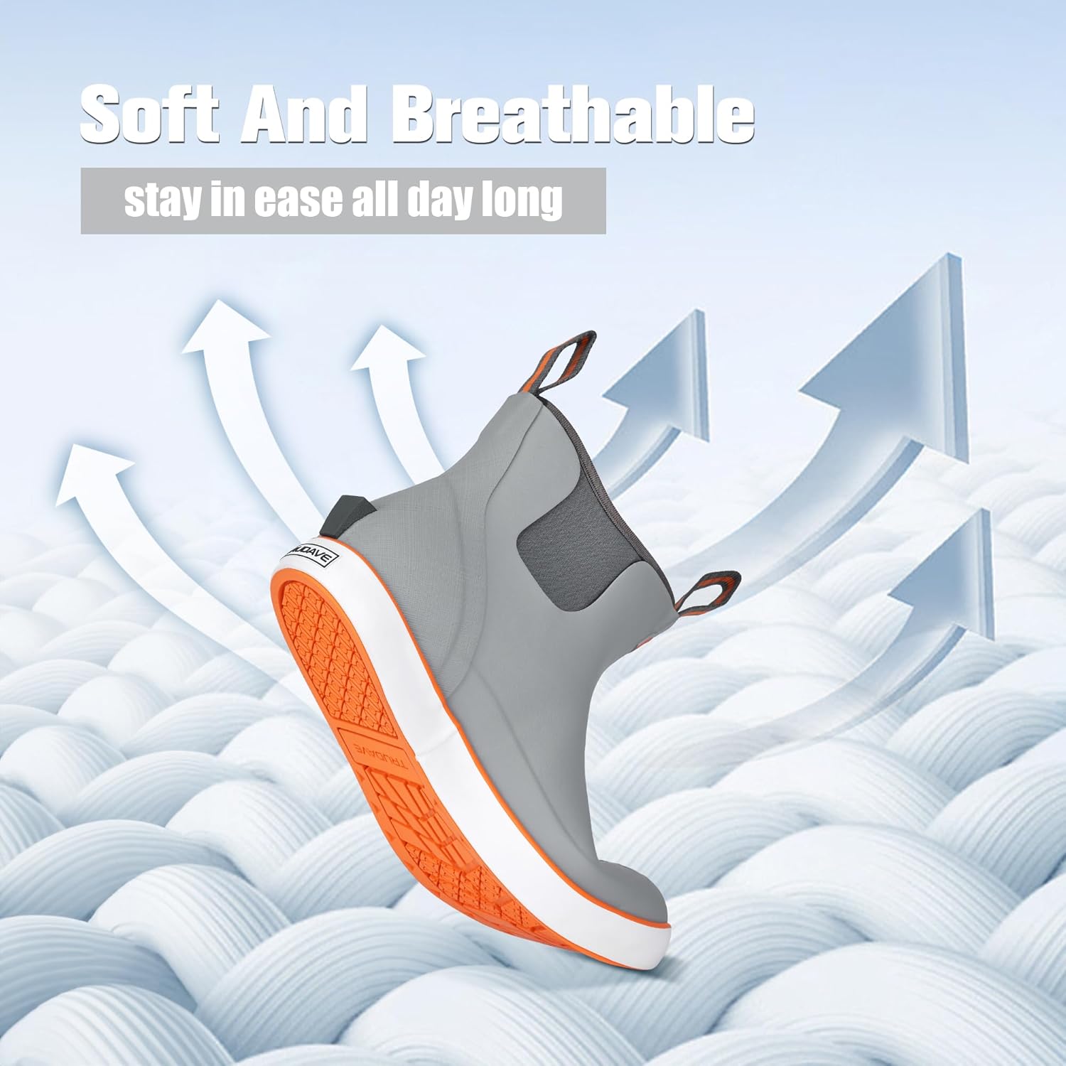 Trudave Deck Boots for Men, Men's Waterproof Insulated Reliable Rain Boots, Anti-Slip Ankle Rubber Boots with High-Traction for Fishing Boating, Size 6-14 - Image 3