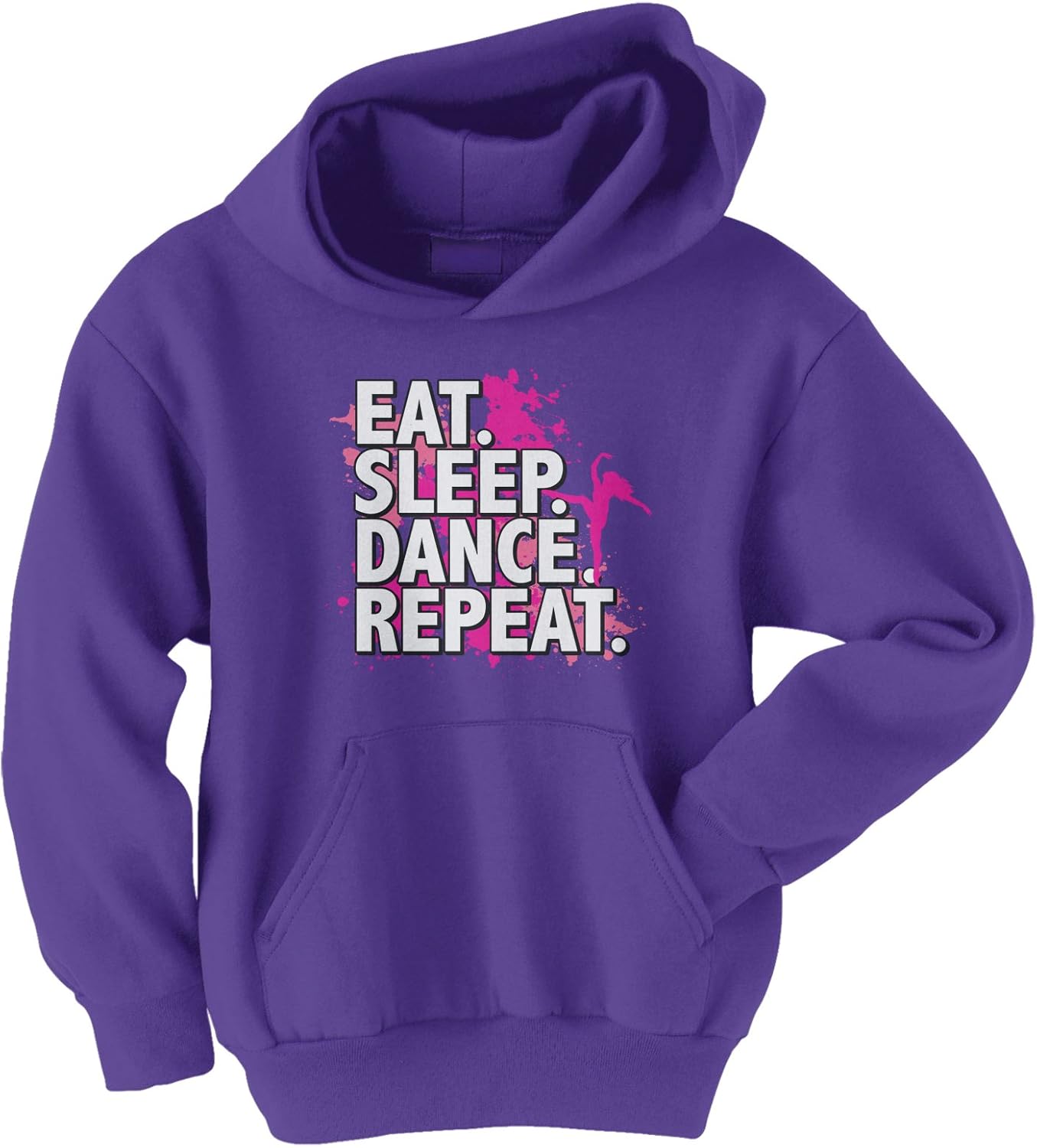 Threadrock Big Girls' Eat Sleep Dance Repeat Youth Hoodie Sweatshirt
