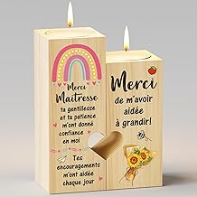 KAAYEE Merci Cadeau pour Maîtresse d'École, Bougeoir en Forme de Coeur et Cadeau pour la Maîtresse, Idée Cadeau pour Noël et pour la Fin d'Année, Cadeau pour Enseignante de Reconnaissance