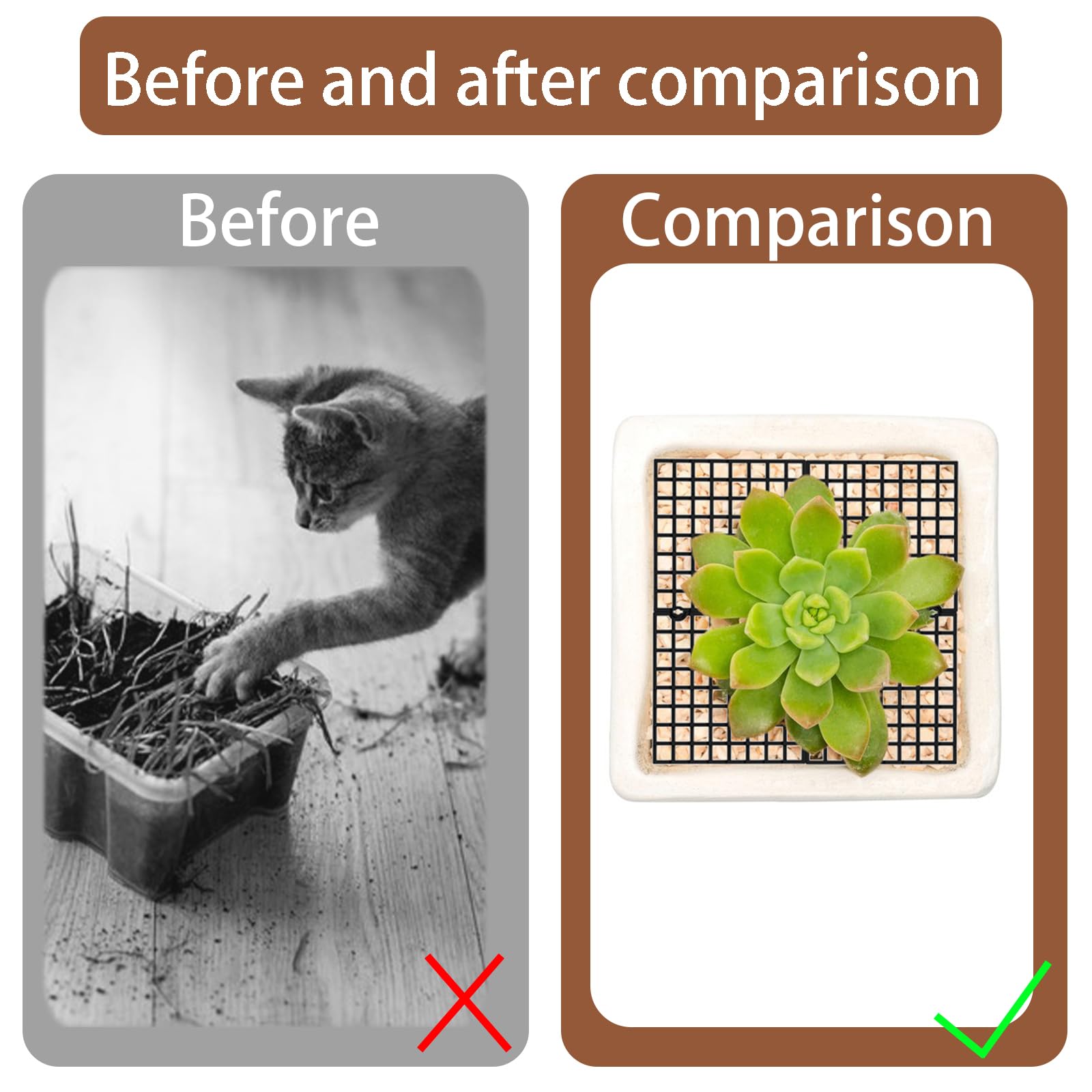 2 Pcs Grande Grille de Pot de Fleurs, Grille Protection Plante 30 Cm Découpable, Protège Plante Chat, Protégez les Plantes des Enfants, des Tout-Petits et des Animaux Domestiques