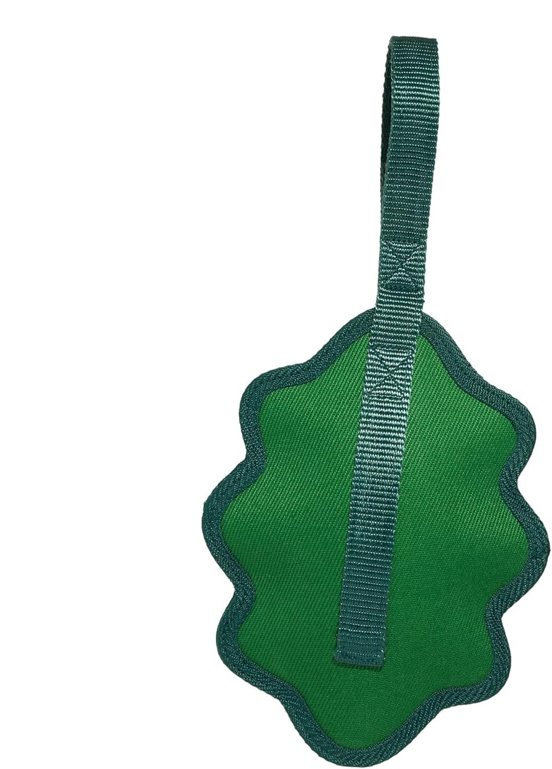 BARK Dog Toy Green Chew Leaf Maple Scented, With Hidden Toy For Small Dogs Inside, Perfect for Tough Chewing and Playful Pups, Reinforced Nylon Strap For Tugging
