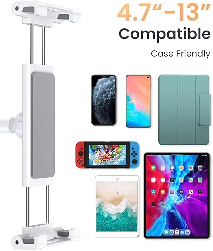 Miniatura 12 de LISEN Soporte para iPad para escritorio, soporte para monitor portátil, soporte ajustable para tableta, compatible con funda gruesa, compatible