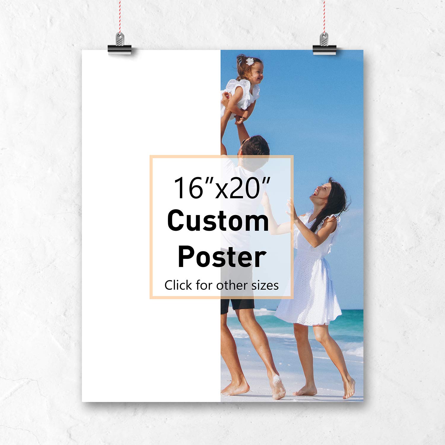 Factory4me16x20 Custom Poster | Upload Your Photo - Get a quality poster | Posters printing service - Create your own personalized poster, Gift for Christmas Birthday Wedding