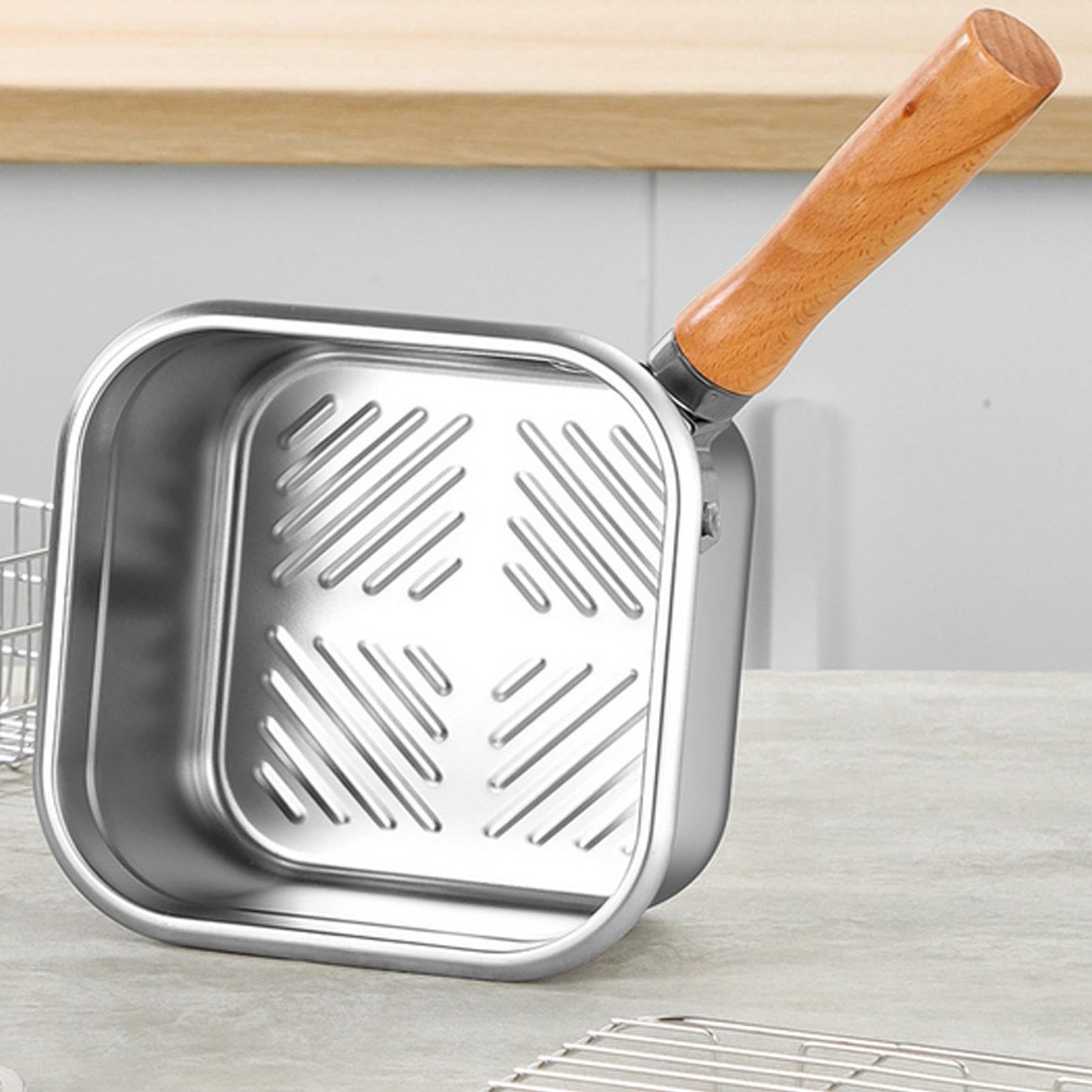 Freidora - Sartén multifuncional - Freidora de acero inoxidable a prueba de salpicaduras para patatas fritas pollo y más apta para lavavajillas