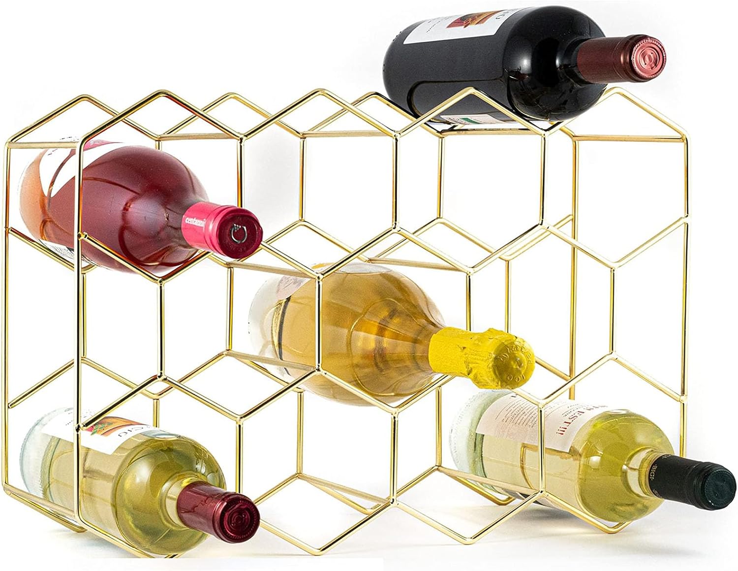 Soporte para Botellas de Vino de Metal 14 Botellas para Mesa