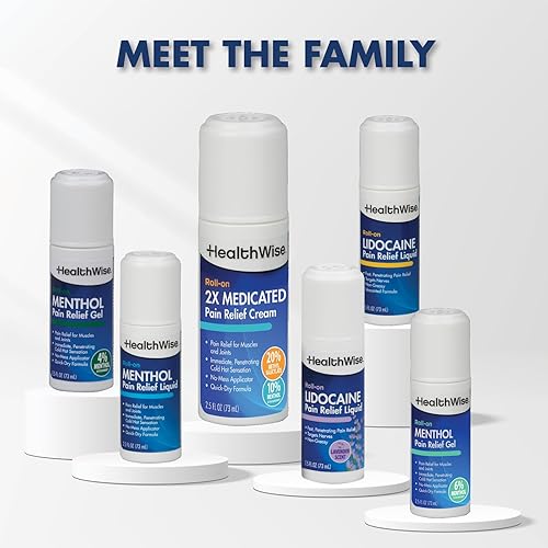 Miniatura 11 de HealthWise 2X Medicated Roll-On 10% Menthol + 20% Methyl Salicylate Pain Relief Cream 3 oz. 88.5 mL Quick-Dry Formula Immediate