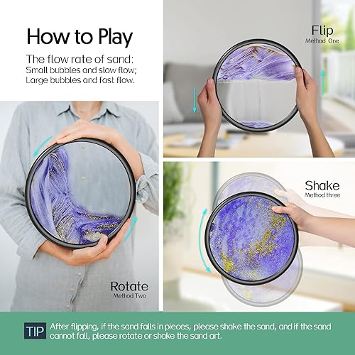 Miniatura 2 de Fitifun Arte de arena en movimiento, arte de arena, movimiento líquido, arena en movimiento, pintura de arena 3D para decoración del hogar y oficina