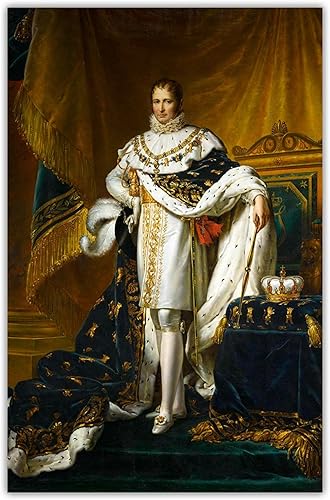 Francois Gerard "Joseph Bonaparte, hermano de Napoleón como rey de España" Cuadro famoso Impresiones en lienzo. Cuadro de arte de pared de lona para