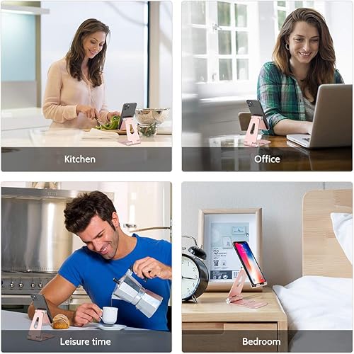 Miniatura 7 de Urmust Soporte de teléfono celular para escritorio, ajustable, plegable, para oficina, portátil, compatible con iPhone 15, 14, 13, 12, 11, Max, Pro,