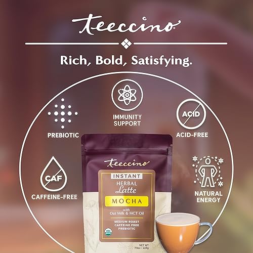 Vista 25 de Teeccino Java Chicory Coffee Alternative – Café de hierbas molido que es prebiótico, sin cafeína y sin ácidos, tostado medio, 11 onzas (paquete de 3)