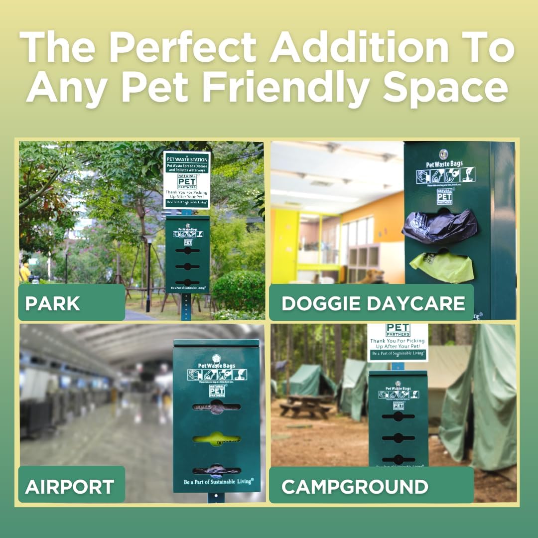 The Original Poop Bags® Commercial Bulk Roll Poop Bags Dispenser – Holds up to 800 Dog Waste Bags, Weather-Resistant, Durable Aluminum – Outdoor Use, Green