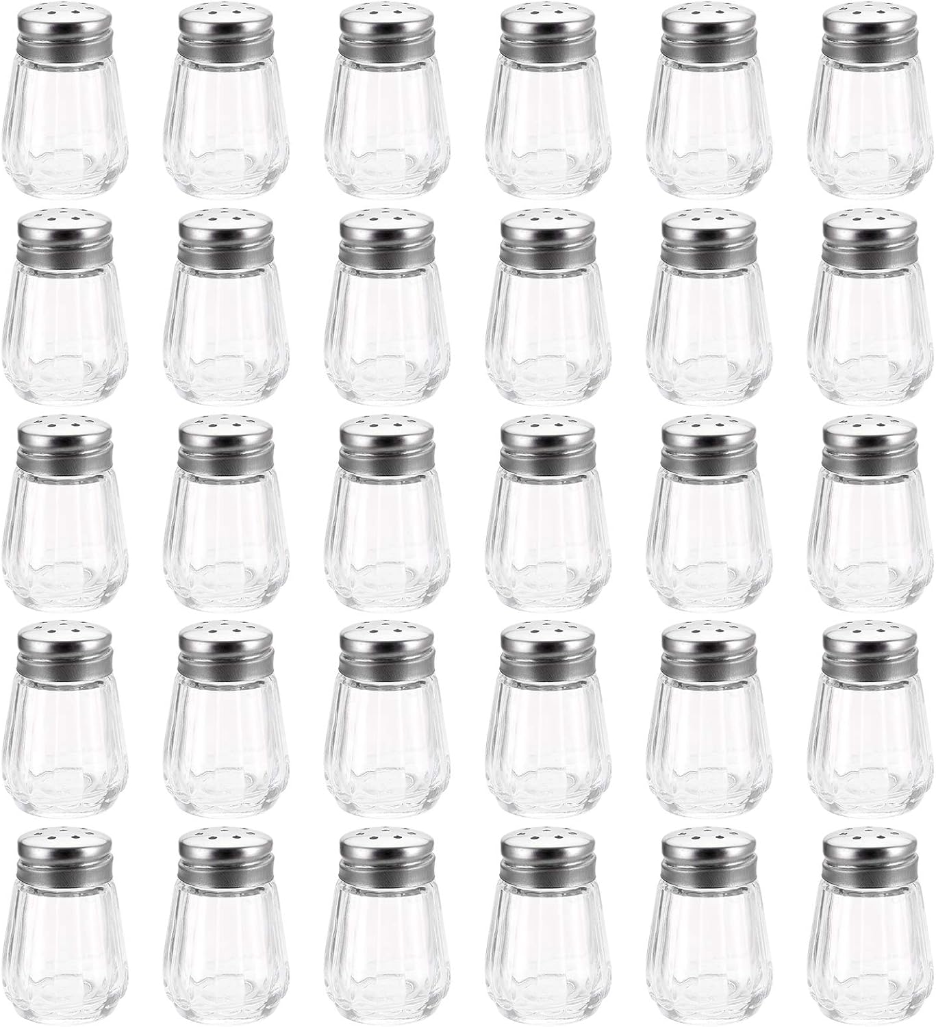 TOPZEA Set of 30 Salt and Pepper Shakers, 0.5 Oz Mini Clear Salt and Pepper Holders Spice Shaker Glass Kitchenware for Home, Wedding, Car Camping, RV, Beach Vacation