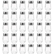 TOPZEA Set of 30 Mini Salt and Pepper Shakers, 0.5 Oz Clear Glass Individual Miniature Salt and Pepper Shakers Bulk Travel Spice Container for Home, Restaurant, Wedding, Catering, Camping, Picnic, RV