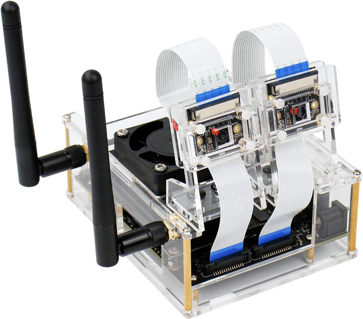 Yahboom Acrylic Case for NVIDIA Jetson Nano B01 & A02 with Cooling Fan and Camera Case (4GB Only)