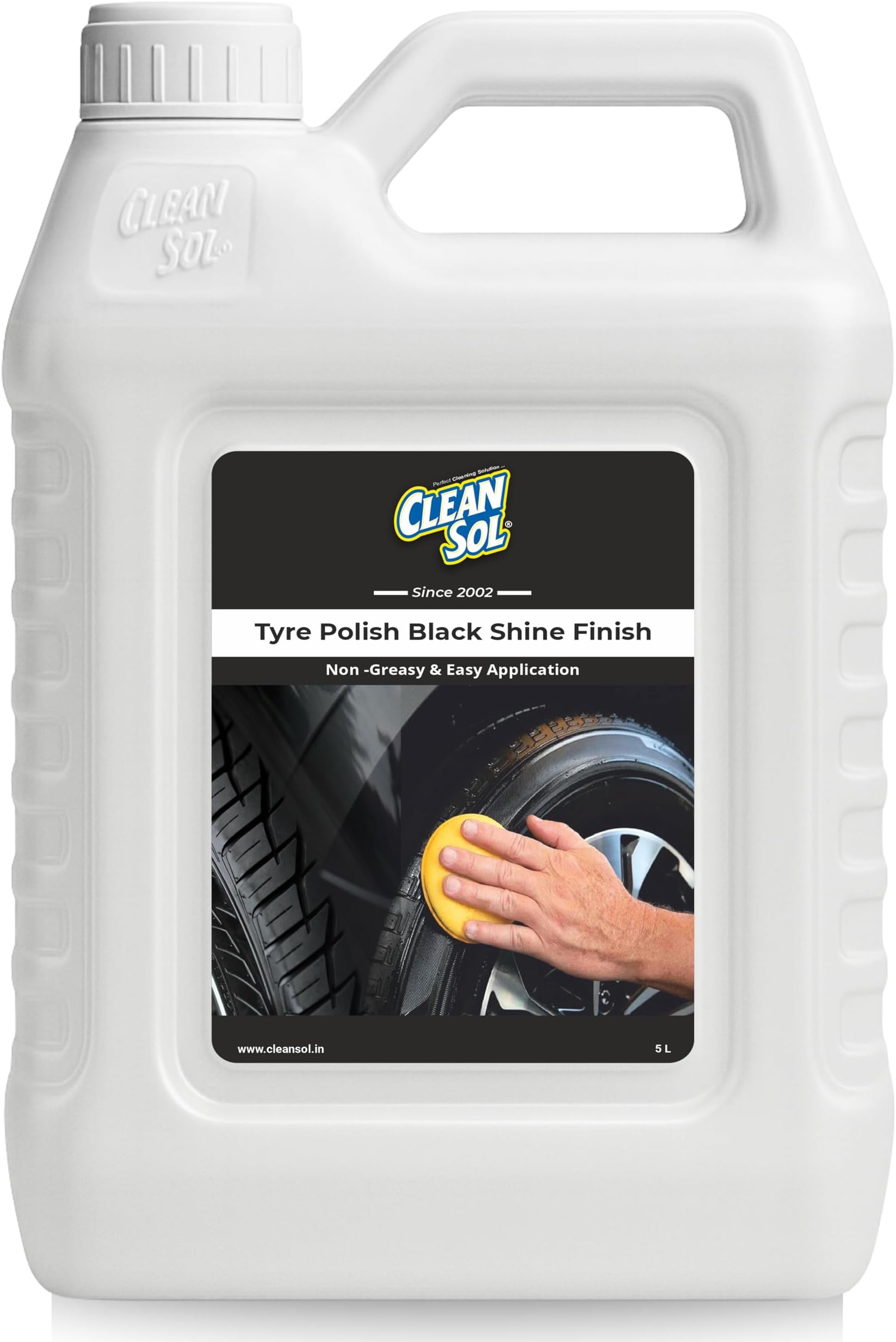 Tyre Polish Liquid for Car, Bike, Scooter & All Vehicles | High Gloss Black Shine Spray | Long-Lasting Water-Resistant Formula | 5 litre