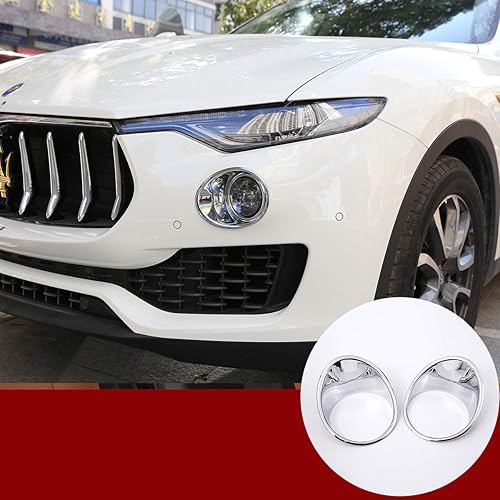 YIWANG Cubierta de la lámpara de la luz antiniebla delantera cromada ABS 2 unids para Maserati Levante 2016-2020 Accesorios de automóvil (plata