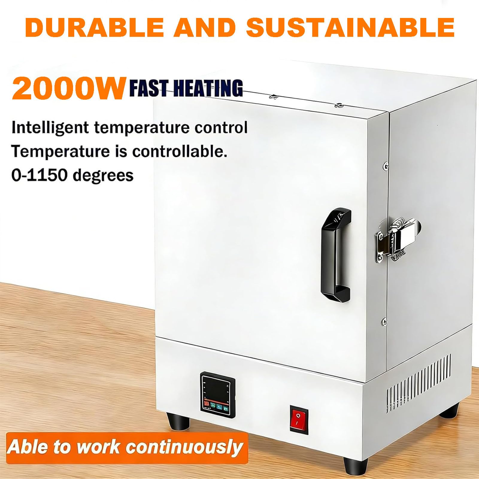 Labor-Muffelofen, 2000-W-Muffelofen, Hochtemperatur-Ausbrennofen, Integrierter Intelligenter Kastenofen (1150 °C) für die Schmuck-/Gipsverarbeitung