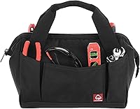 Vista 4 de WOLVERINE Tool Bag Tote Utility Roll Durable Nailhead Nylon, Adjustable Straps, and Versatile Pockets Negro