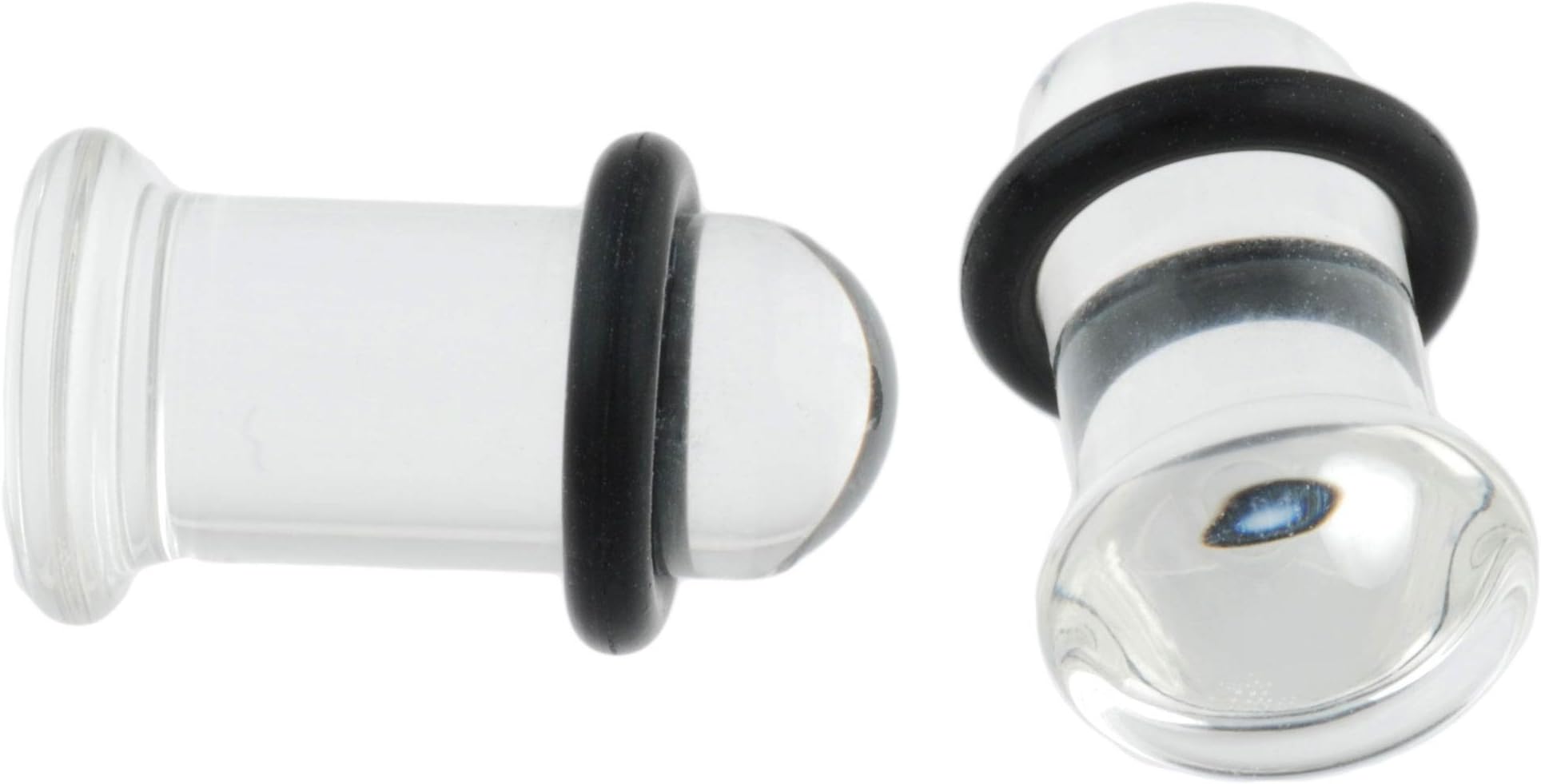 Glasswear StudiosPair of Clear Glass Single Flared Plugs: 12g