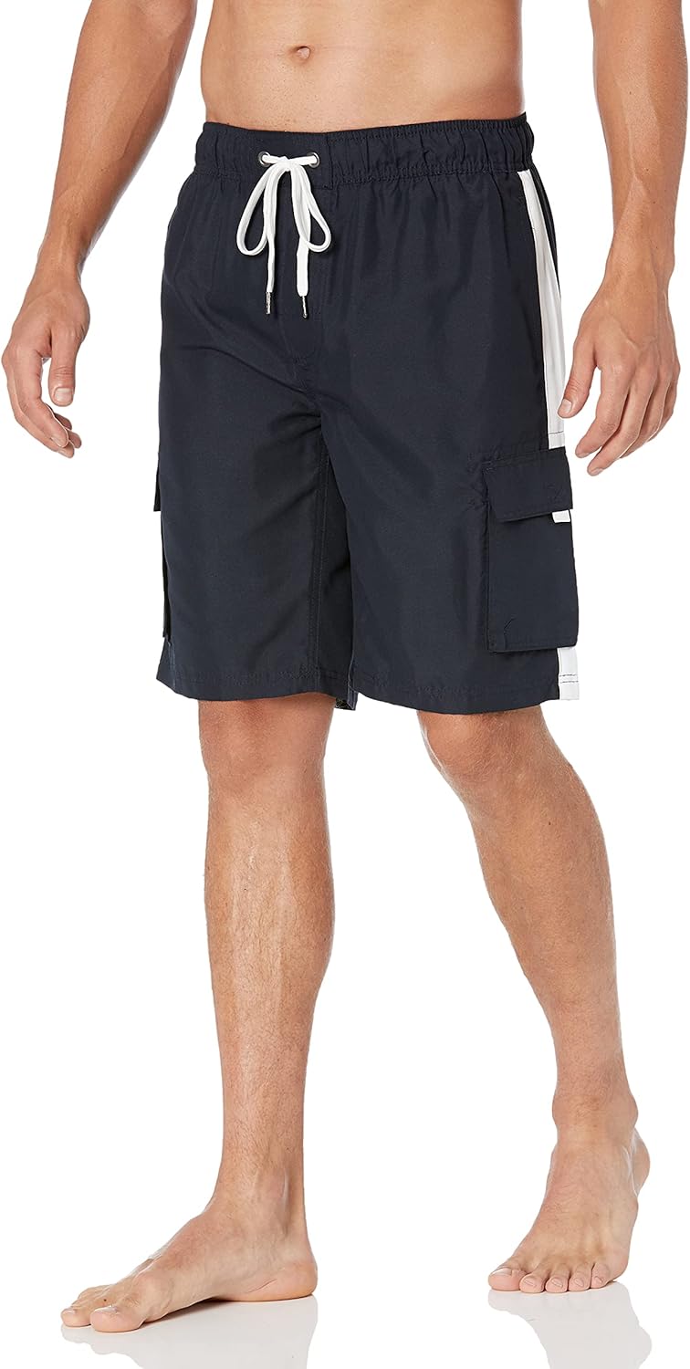 Southpole Men's Swim Shorts Quick Dry Beach Bathing Suit with Cargo Pockets