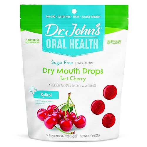 Dr Johns Oral Health - Gotas de boca seca sin azúcar - Cereza ácida 385 onzas
