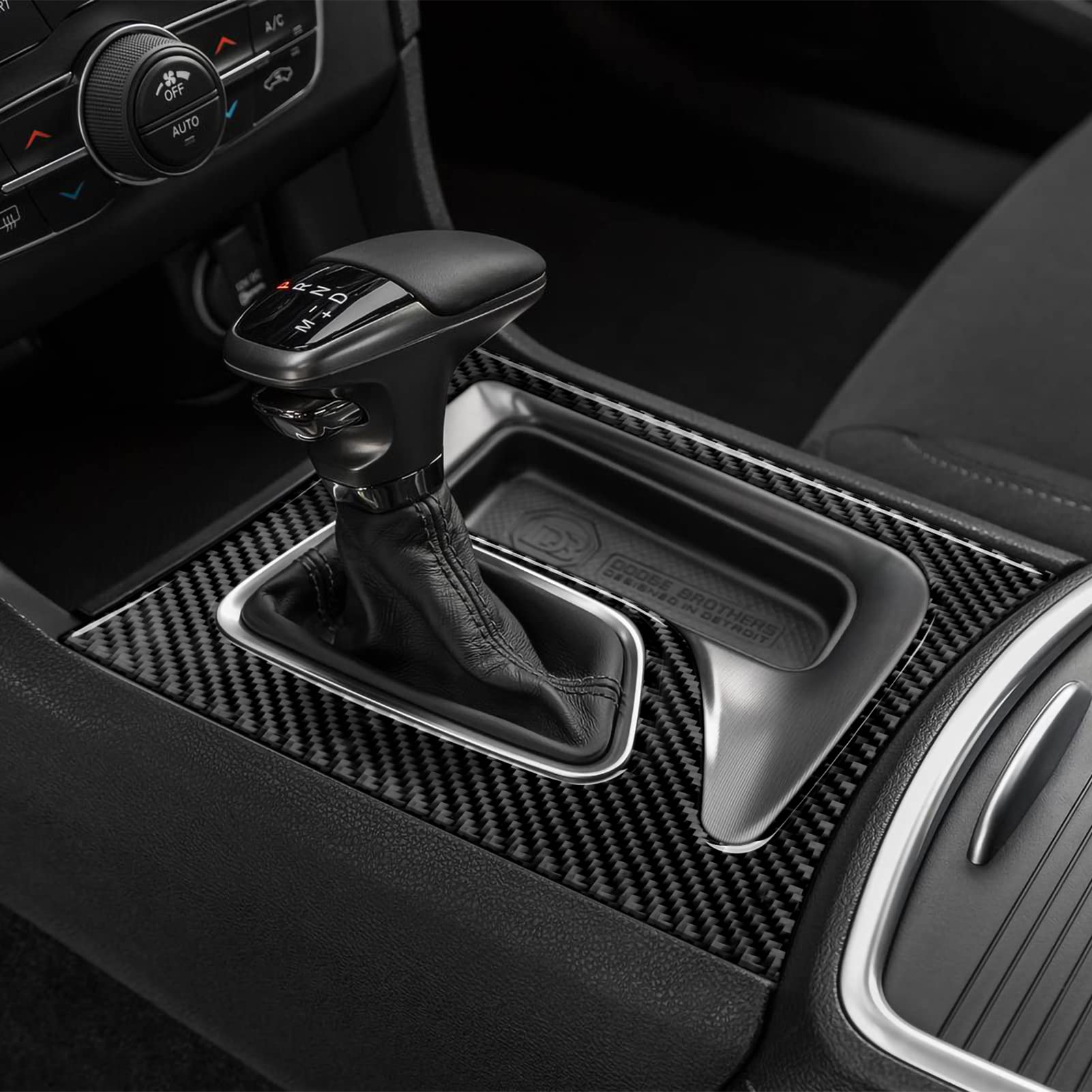 BRMYL Carbon Fiber Gear Shift Panel Decals For 2015-2023 Dodge Challenger - Easy Install Stickers - View #2