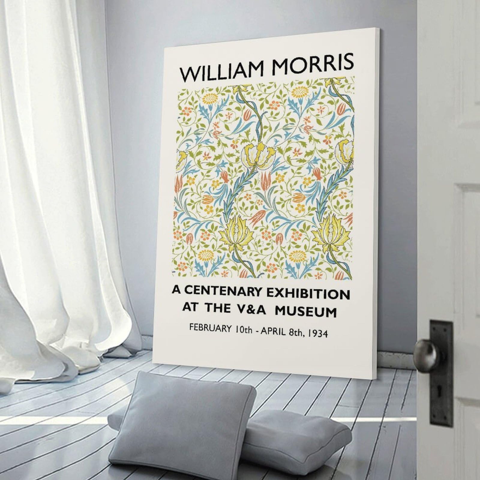 Junmoney William Morris Flora Canvas Wall Picture 16x24inch(40x60cm), for Picture Wall Styling in Lounge Or Bedroom, Decorative Artwork with Flexible Styling