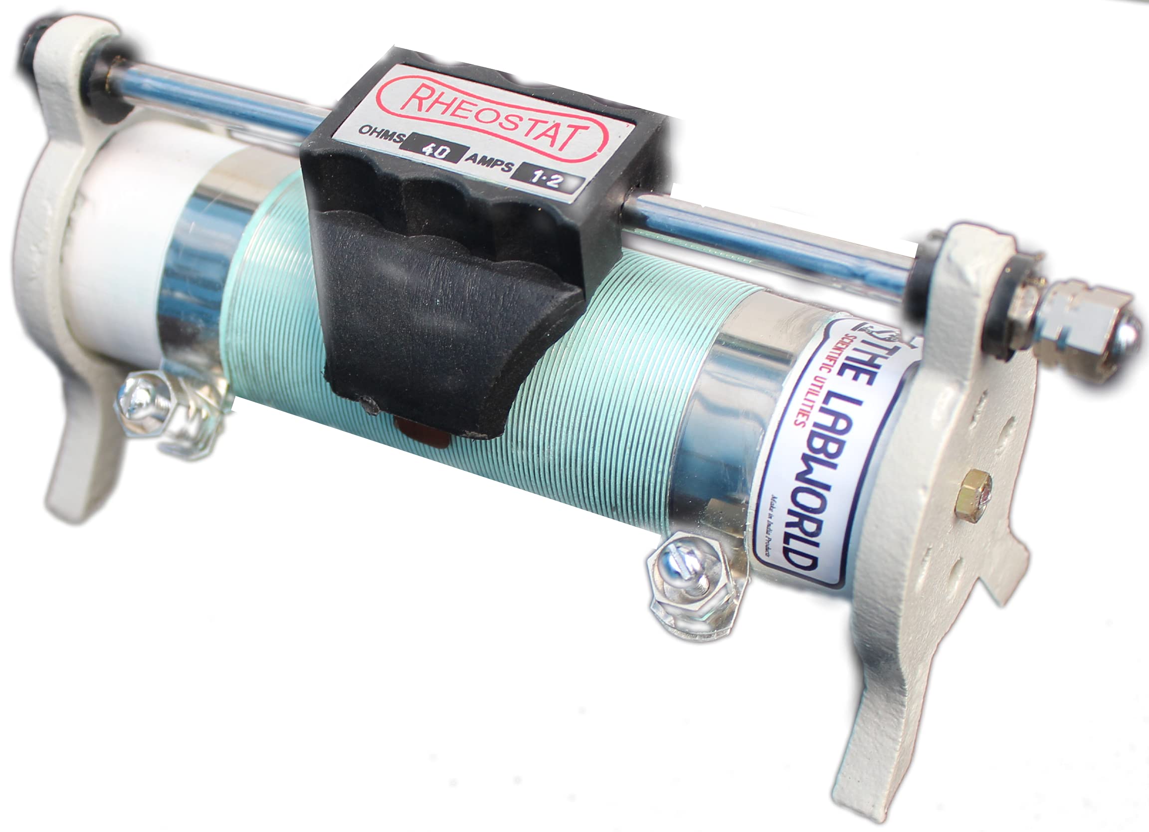 Labworld variable sliding rheostat rehostat 40 ohms 1.2 ampere 8 inches long with metal foot for resistance variance in physics lab instruments and equipment kit-image-31
