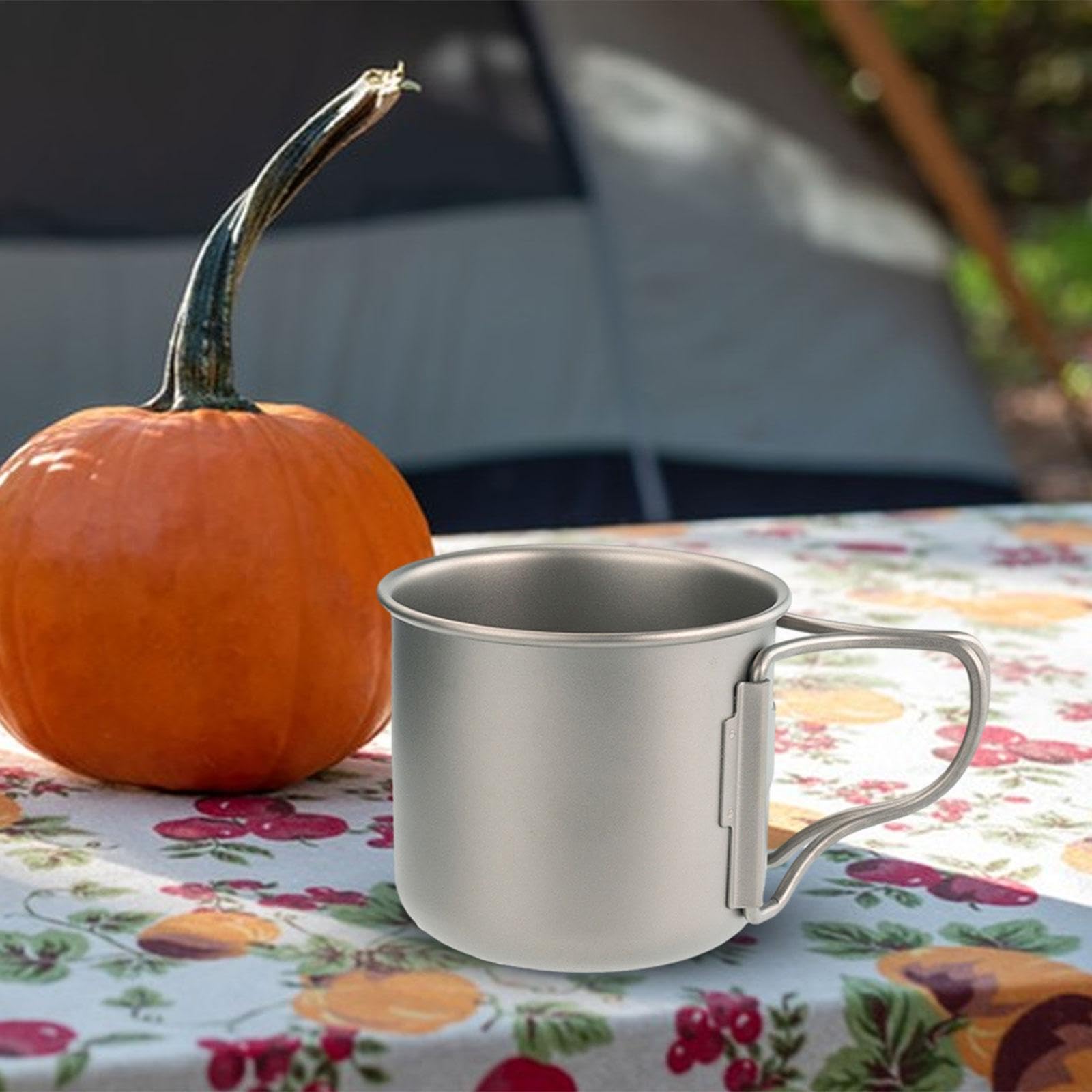 Baoblaze Mug en Titane avec Anse Pliable, Mug de -léger, Tasse à Boire