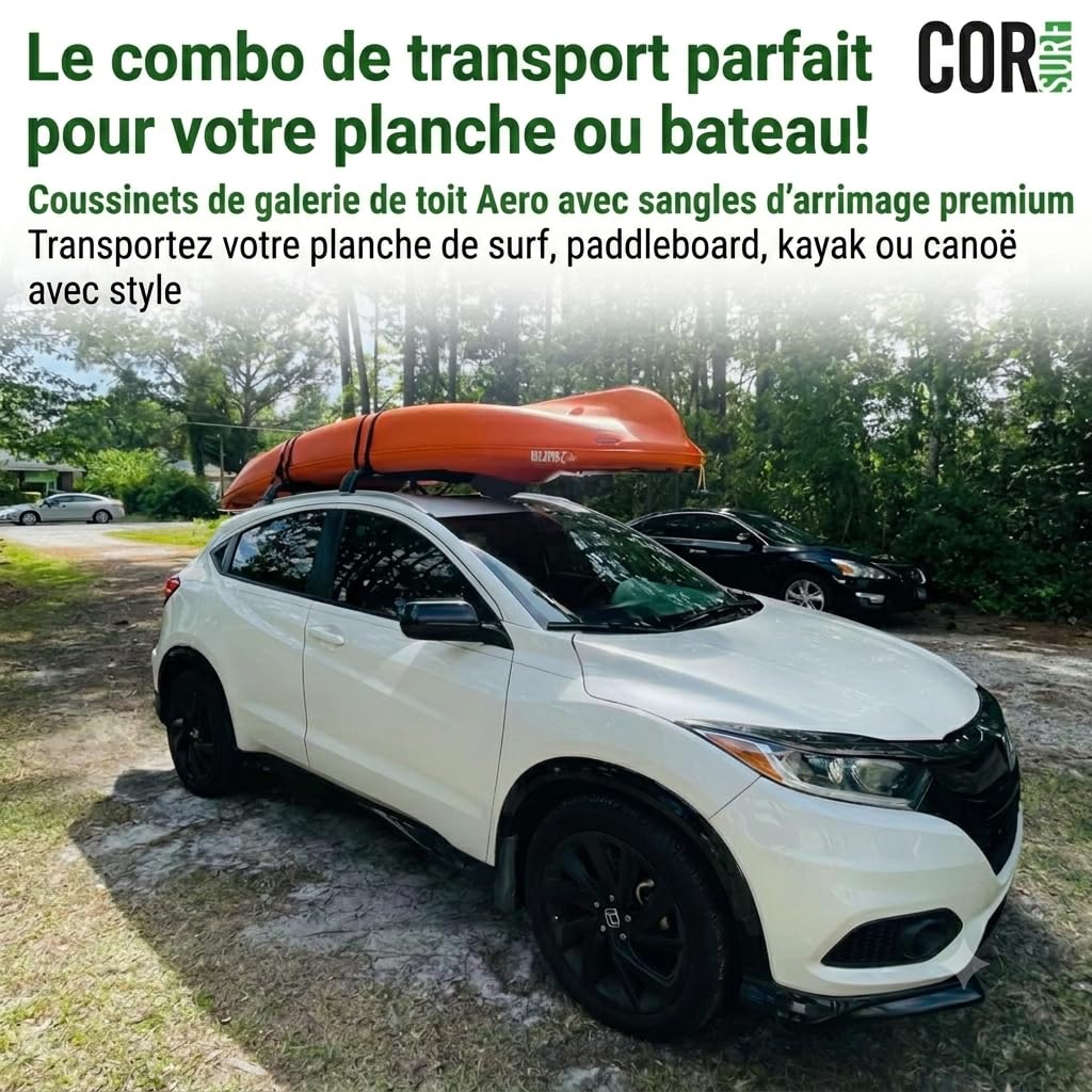 COR Surf Aero Rack Pad et Sangles d'arrimage en Silicone 3M Premium…