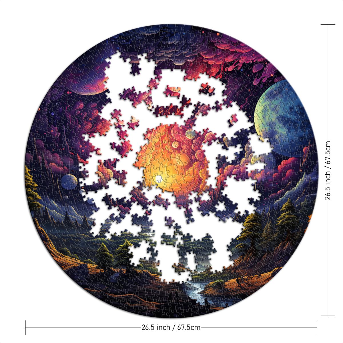 Science-Fiction Landschaft Puzzle – 1000 Teile Für Erwachsene, Mit Buchstaben Auf Der Rückseite