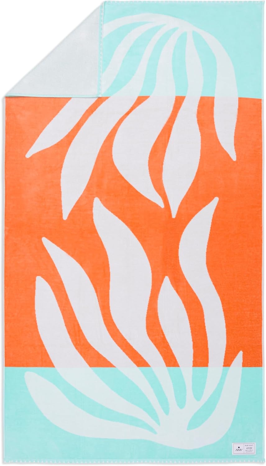 Fairchild Towel Blue, Orange and White Graphic