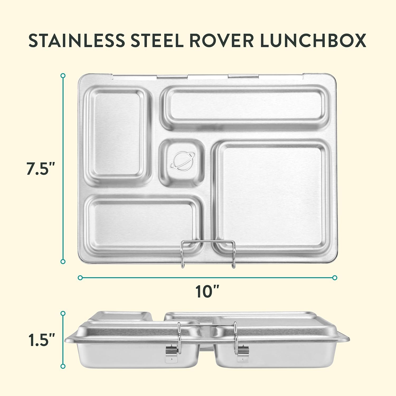 PlanetBox Rover Stainless Steel Bento Box Style Lunch Box Kit for Youth with 5 Compartments – Butterflies Edition includes Insulated Lunch Bag, Leakproof Food Containers & Matching Magnets