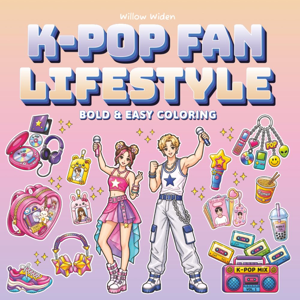 K-Pop Fan Lifestyle: Bold & Easy Coloring