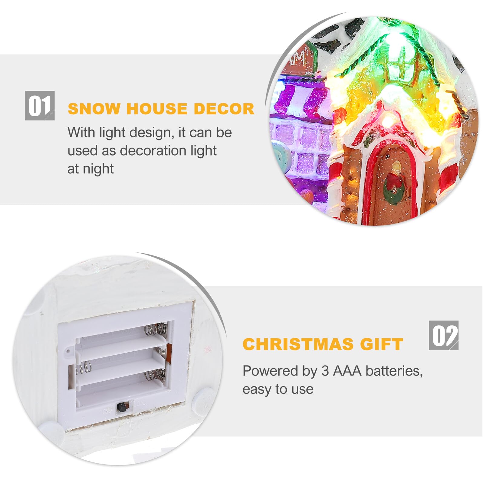 TOYANDONA 1pezzi Decorazione di Natale in Resina Luce LED per Casa di Neve Decorazione da Tavolo per Vetrina Natalizia Regalo per Familiari e Amici