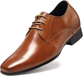 CHAMARIPAElevator Shoes for Men - 7CM Height Increasing Derby Shoe Leather Shoes D08K02